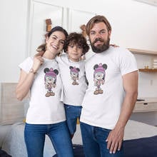 Fun Minnie Mouse Printed Family Look Outfits T-shirt Kawaii Mommy And Me Tops Boys Girls Universal Short Sleeve Summer Clothing 2024 - buy cheap