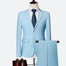 New 2 PCS (Jacket Pant ) Men’s Suit Slim Fit Formal Suits For Men Peaked Lapel Tuxedo Groomsman Wedding Occasion Party N6 2024 - buy cheap