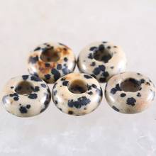 5Pcs Big Hole Beads Natural Stone 14mm Spacer Bead For Jewelry Making Earrings Women Men Ring Gem Dot Jaspers Bead K1057 2024 - buy cheap