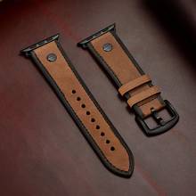 Leather Strap for Apple watch Strap 44mm 40mm iWatch band 38mm 42mm Grade watchband bracelet Apple watch 5 6 SE 4 3 2 1 Band 2024 - buy cheap