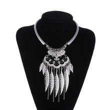 Fashion Bohemian Collar Choker Necklace Women Vintage Statement Collier Femme Jewelry Crystal Metal Leaves Chain Necklace Bijoux 2024 - buy cheap