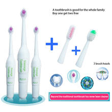 1 conjunto de escova de dentes com 3 cabeças de escova cuidados profissionais alimentado escova de dentes higiene oral (sem bateria) 2024 - compre barato