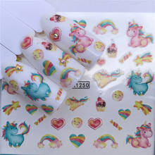 Nail sticker art decoration Unicorn Cartoon Kid slider adhesive Water Transfer decals manicure lacquer accessoires polish foil 2024 - buy cheap