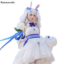 Disfraz de Cosplay de juego Azur Lane para mujer y niña, conjunto completo de vestido de novia de USS Laffey, conejo blanco, vestido bonito y Sexy, peluca de pelo, ropa de fiesta 2024 - compra barato