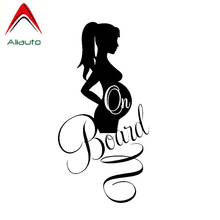 Aliauto Creative Fashion Car Stickers Pregnant on Board Vinyl Sunscreen Anti-UV Decal Accessories Black/silver,20cm*10cm 2024 - buy cheap