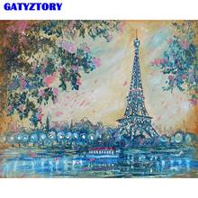 GATYZTORY Frame-pintura por números de París, pintura de pared moderna pintada a mano para colorear por números, regalo para decoración del hogar, obra de arte 2024 - compra barato