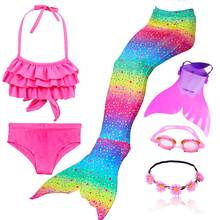 Hot Swimmable Mermaid Tail for Girls Swimming Bating Suit Mermaid Costume with monofin flipper or with Mermaid wig 2024 - buy cheap