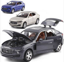 Maserati levante suv diecast de brinquedo para crianças, suv, carro meninos meninas, presentes de tração no som luz cinza/azul/dourado, 1/32 2024 - compre barato