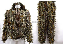 Traje Ghillie de camuflaje para caza, 3D chaqueta y pantalones de hojas, ropa para el bosque 2024 - compra barato