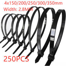 Cables de nailon con bloqueo automático, sujetadores de 2,8mm de ancho, 250 Uds., 4x150/200/250/300/350mm 2024 - compra barato