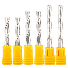 1pc 6 8 10mm SHK Wood cutter CNC Router Bits 2 Flutes Spiral End Mills Double Flute Milling Cutter Spiral PVC Cutter 2024 - buy cheap
