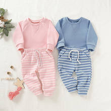 Newborn Baby Boys Girls Sweatshirt Tops Long Striped Pants Pajamas Outfits Sets newborn clothes детская одежда kids clothes 2024 - buy cheap