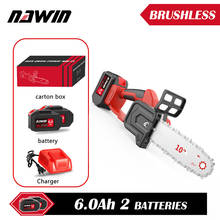 NAWIN Brushless Electric Saw 10 Chainsaw Wood Cutters Bracket Brushless Motor Lithium ion 20V Battery Chain Saw Power Tool 2024 - buy cheap