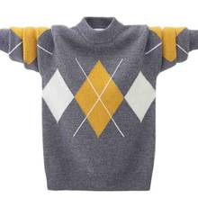 Новое поступление, Детский свитер, теплая детская одежда, Зимний пуловер для подростков, свитеры, модный кашемировый свитер для детей 3-15 лет 2024 - купить недорого