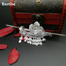 Bastiee 999 Sterling Silver Hair Stick Tassels Bride Wedding Accessories For Women Hmong Handmade Hairpin Vintage Hair Jewelry 2024 - buy cheap