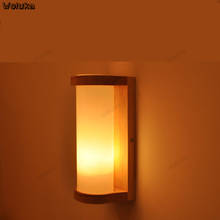 Lámpara de pared de mesita de noche de madera maciza, moderna y sencilla, para sala de estar, pasillo, porche, cálida, CD50, W07 2024 - compra barato