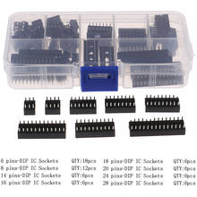 66Pcs/Box DIP IC Sockets Solder Type Socket Kit 6/8/14/16/18/20/24/28 Pin Terminals 2024 - buy cheap