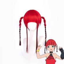 Ssss. dynomvideo chise asukagawa peruca para cosplay, cabelo sintético vermelho em degradê, para festas de halloween, adereços + touca 2024 - compre barato