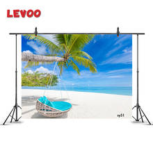 LEVOO летние фоны для фотосъемки тропический пляжный гамак белый песок спокойное море фон для фотосъемки Виниловый фон для фотостудии 2024 - купить недорого