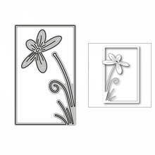 Molde artesanal retângulo de flor, forma 2020 corte de metal para scrapbooking diy, fabricação de cartões, gravação decorativa, sem selo 2024 - compre barato