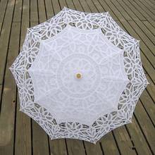 New Fashion Lace Sun Umbrella Parasol Embroidery Umbrella White Ivory Wedding Umbrella Ombrelle Dentelle Parapluie Mariage 2024 - buy cheap