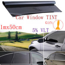 New Professional 100x50cm 5% VLT Car Window Tint Professional Dark Smoke Black Film Uncut Glass Sticker Durable Sunshade Film 2024 - buy cheap