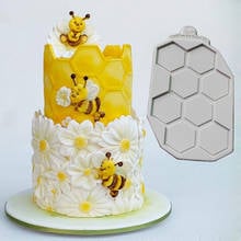 Large Continuous Honeycomb Silicone Mold Fondant Cake Decorating Tool Mold Sugarcrafts Chocolate Baking Tools For Cakes Gumpaste 2024 - buy cheap