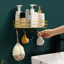 Bathroom Shelf WC Shampoo Holder Wall Mount Bathroom Storage Organizer With Hook Bathroom Accessories Toilet Brush Holder 2024 - buy cheap