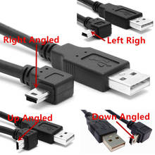 Cabo usb 2.0 para mini cabo usb 5 pinos, usb tipo b 5pin macho para cima, para baixo, esquerda e direita angular 90 graus para usb cabo de dados 0.25m/0.5m 2024 - compre barato