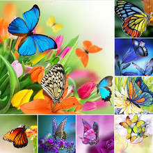 Набор для алмазной вышивки стразы, картина 5D «сделай сам» с бабочками, полная выкладка, мозаика с изображением животных, Подарочный Декор 2024 - купить недорого