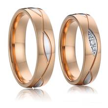 Винтажный набор обручальных колец розового и золотого цвета с надписью LOVE Alliance для пар, кольцо для мужчин и женщин 2024 - купить недорого