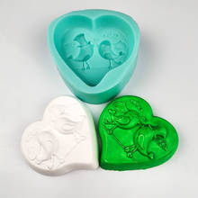 Moldes de silicona para jabón, DW0246 PRZY Lovebirds, parejas, amor, pájaros, arcilla, resina 2024 - compra barato