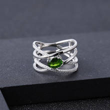 GEM'S BALLET 925 Sterling Silver Birthstone Finger Ring For Women 0.88Ct Natural Chrome Diopside Cross Band Ring Fine Jewelry 2024 - buy cheap