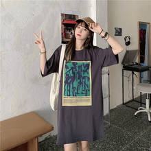 Loose preguiçoso carta impressão casual tshirt camisetas femininas topos japonês kawaii ulzzang harajuku coreano feminino roupas para mulher 2024 - compre barato
