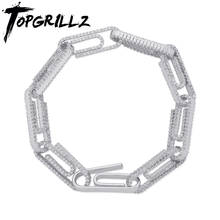 Topgl pulseira de zircônio cúbico, de personalidade banhada a prata 10mm, joias de hip hop rock para homens e mulheres 2024 - compre barato
