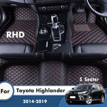 RHD-alfombrillas de cuero para coche Toyota Highlander XU50 Kluger, 2019, 2018, 2017, 2016, 2015, 5 asientos, accesorios interiores 2024 - compra barato
