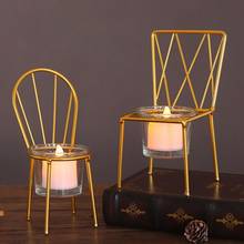 Nordic Style Chair Design Iron Candle Holder Candlestick Metal Candlestick Candle Holder Ornament Crafts Home Party Decoration 2024 - buy cheap