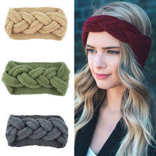 Q 2022 Fashion Cross Twist Headband Handmade Weave knitted hairbands Elastic Hair Band Turban Wide Size Headwear Female Headwear 2024 - buy cheap
