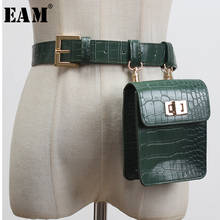 EAM-minibolsa verde de cuero Pu para mujer, cinturón ancho largo dividido, tendencia de moda, combina con todo, primavera 2021, 1Y007 2024 - compra barato