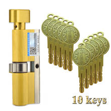 Door Cylinder Lock 65 70 75 80 90 100 Cylinder Colorful Key Anti-Theft Entrance Brass Knob Security Door Lock Core With 10 Keys 2024 - buy cheap