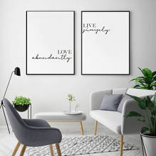 Póster minimalista para decoración del hogar, pintura en lienzo con frase "Live Simply", arte nórdico impreso, imagen de pared moderna para dormitorio 2024 - compra barato