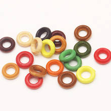50/100 pçs 13mm cor círculo de madeira diy artesanato para fazer jóias bebê dentição anel de madeira crianças brinquedo ornamentos acessórios wd0173 2024 - compre barato