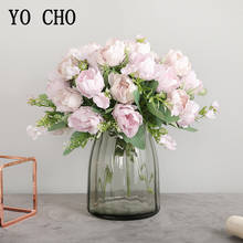 YO CHO-Flor Artificial de 7 cabezas, peonía de seda, ramo de Flores falsas, Decoración de mesa de boda, hogar, fiesta de graduación, accesorios de Flores de imitación 2024 - compra barato