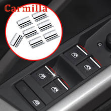 7Pcs/Set ABS Chrome for Audi Q3 Car Window Lift Buttons Decorate Sequins Trim 2019 2020 2021 Accessories Carmilla 2024 - buy cheap