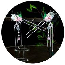 Retro Women Cloisonne handmade Crystal Bamboo leaves Hair Stick Hairpin Chinese Style Handmade Hair Accessories 2024 - buy cheap
