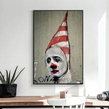 Canvas Painting Graffiti Wall Art Sad Clown With Hat and Prints Wall Pictures for Living Room Decoration Home Decor 2024 - buy cheap