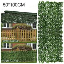 HOT SALES!!! 50x100cm Artificial Leaf Roll Privacy Screen Hedge Wall Fence Balcony Decor 2024 - buy cheap