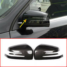 Cubierta de espejo retrovisor lateral de aspecto de fibra de carbono, embellecedor para Mercedes Benz GLK/GLA200 2013-2017 L + R, cubiertas de espejo retrovisor automático 2024 - compra barato