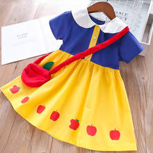 Летнее платье для маленьких девочек Gooporson с коротким рукавом, платье принцессы с сумкой, милый детский костюм для малышей, платья, корейская детская одежда 2024 - купить недорого