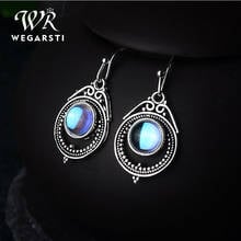 WEGARSTI Moonstone Drop Earrings For Women Roud Dangle Earrings Waterdrop Stone Drop Earrings Fashion Jewelry 2024 - buy cheap